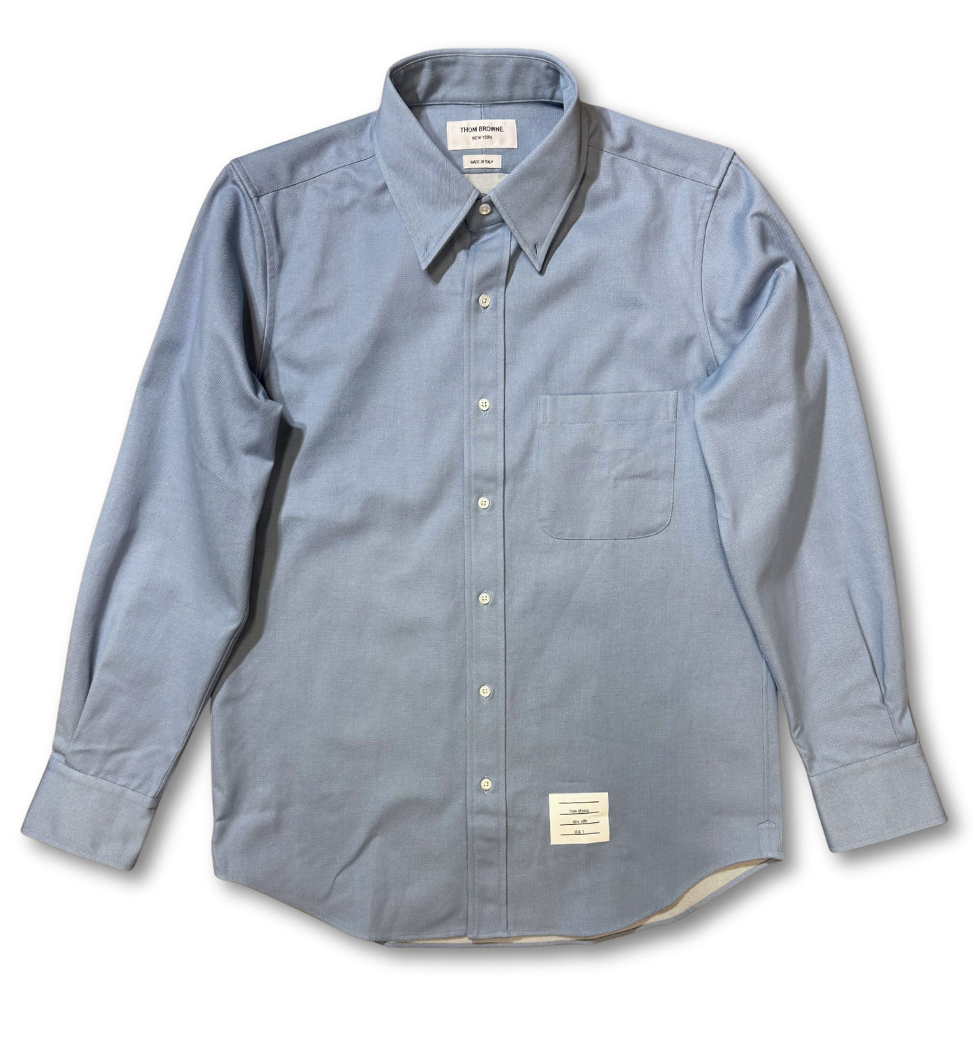 HEAVY COTTON GROSGRAIN CUFF BUTTON DOWN SHIRT - LT DENIM / 2 HEAVY COTTON GROSGRAIN CUFF BUTTON DOWN SHIRT - LT DENIM / 2