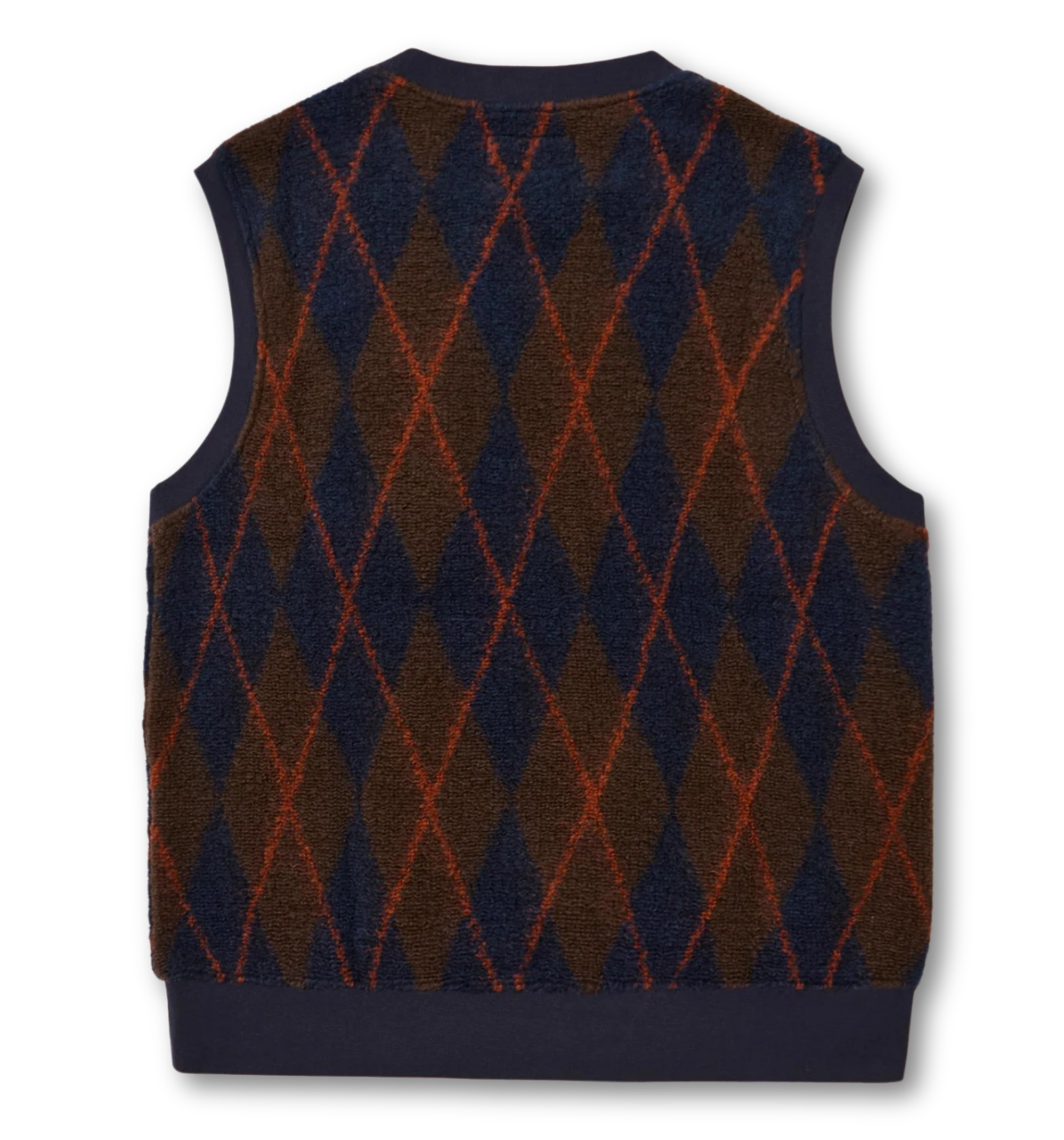 SLEEVELESS ARGYLE FLEECE