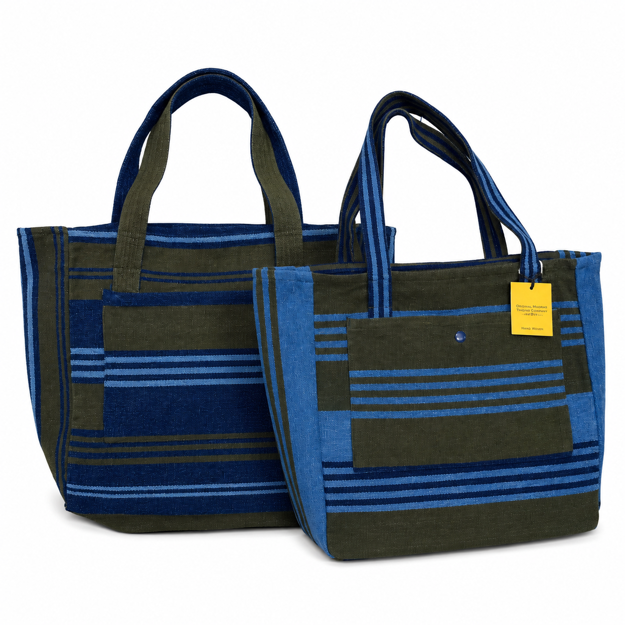 MAT WEAVE WEFT STRIPE TOTE