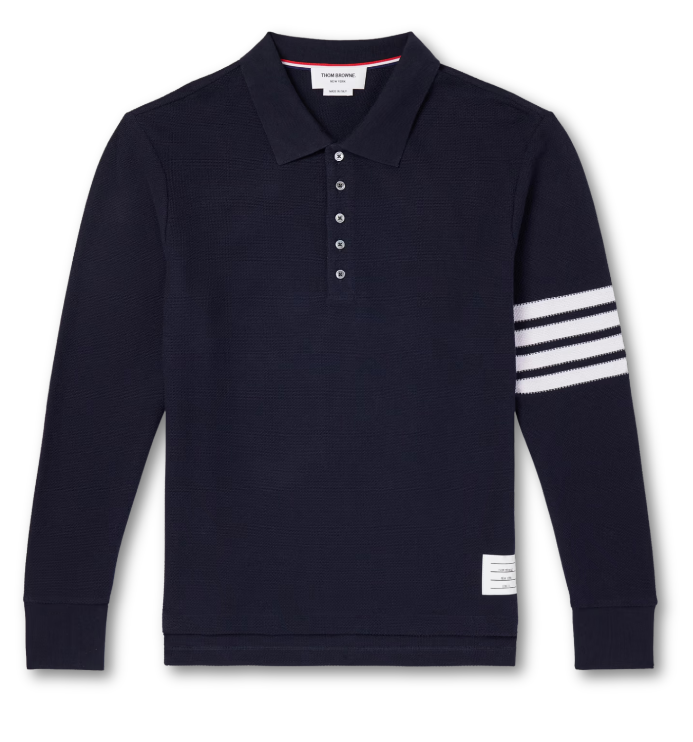 TEXTURED PIQUE 4 BAR LONG SLEEVE POLO