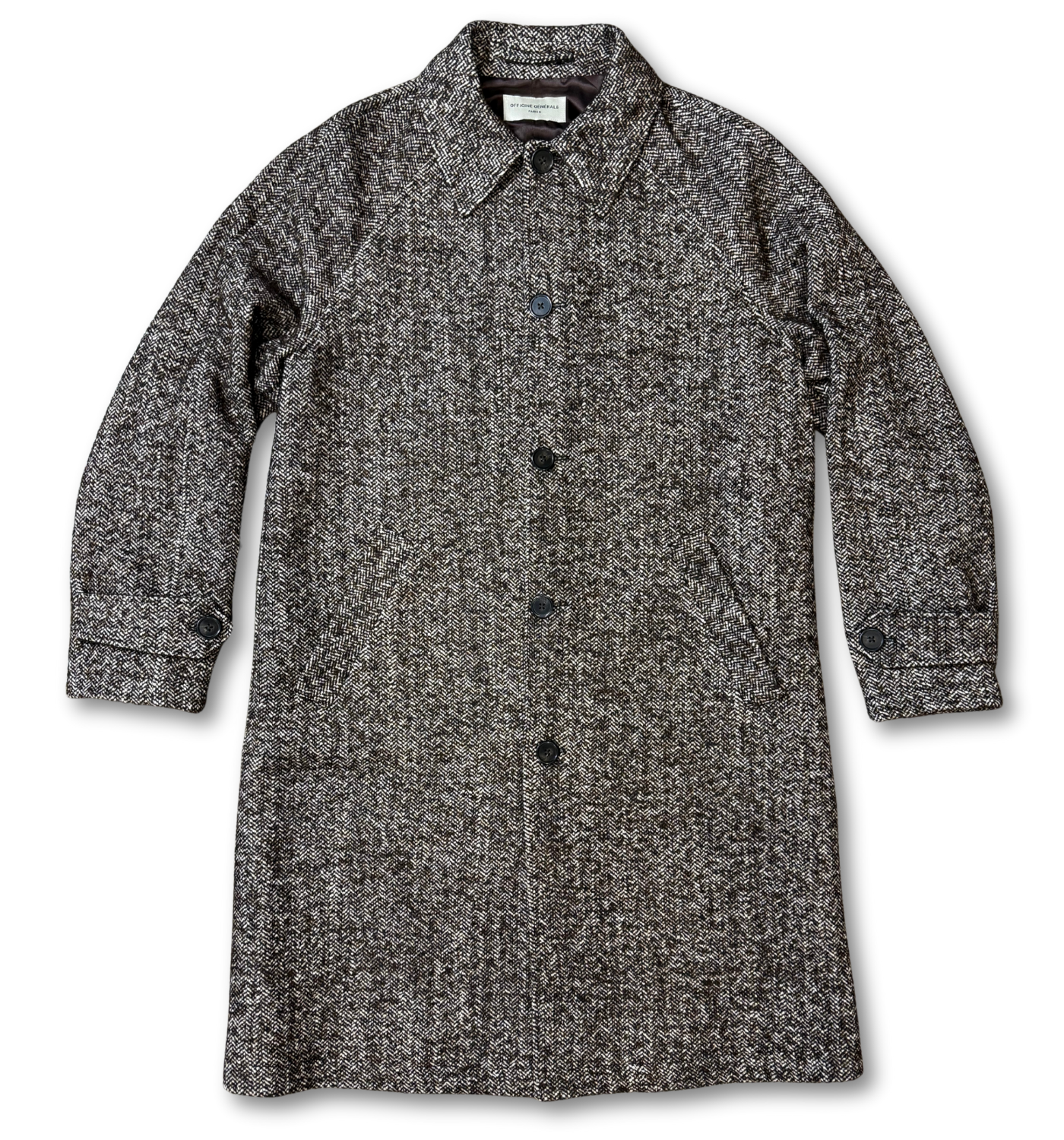 HUDSON FUZZY HERRINGBONE COAT