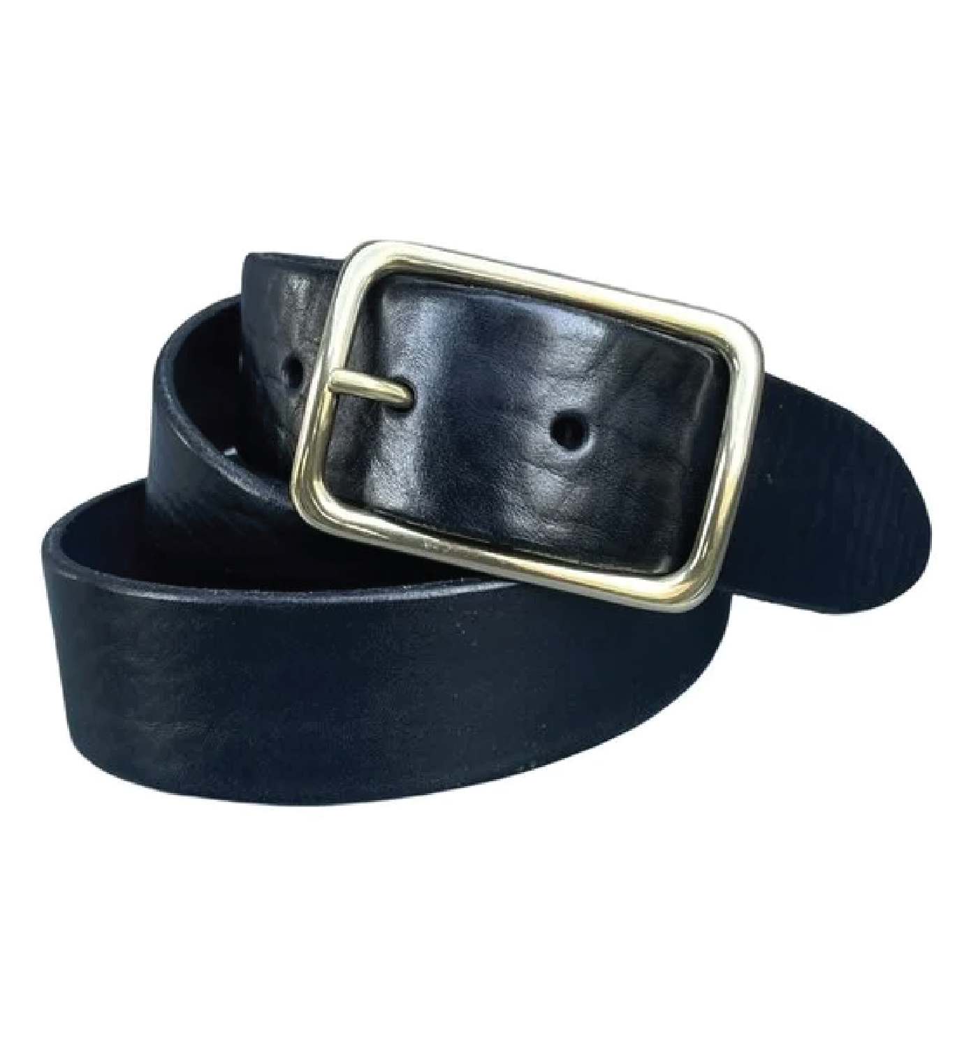 LEATHER BULL BELT BRASS BUCKLE