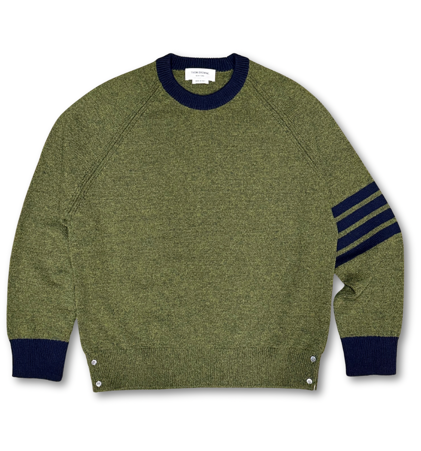 SHETLAND WOOL 4 BAR CREWNECK