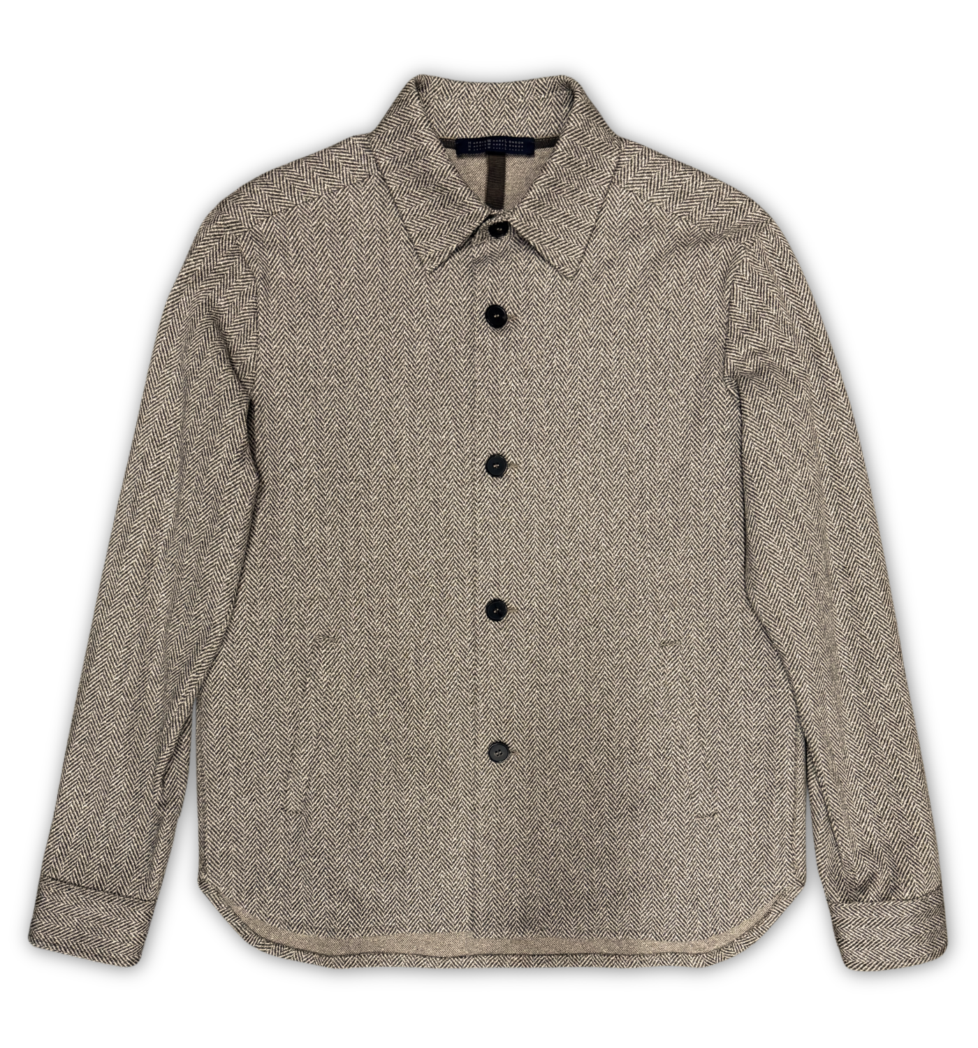 BOUCLÉ HERRINGBONE SHIRT JACKET