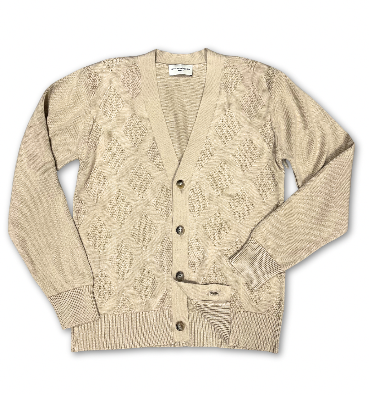 MILES TONAL ARGYLE CARDIGAN