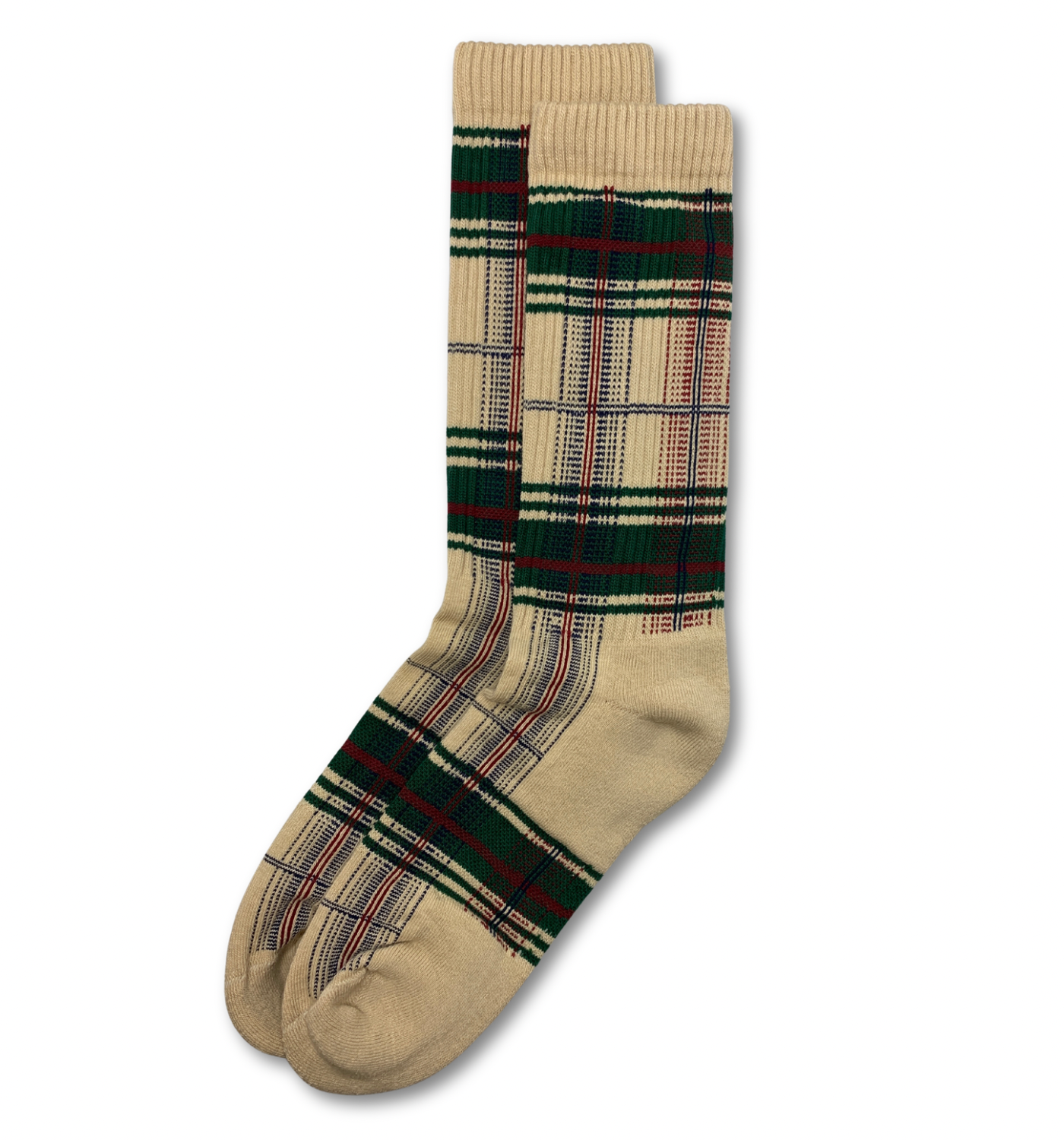 TARTAN PLAID CREAM SOCK