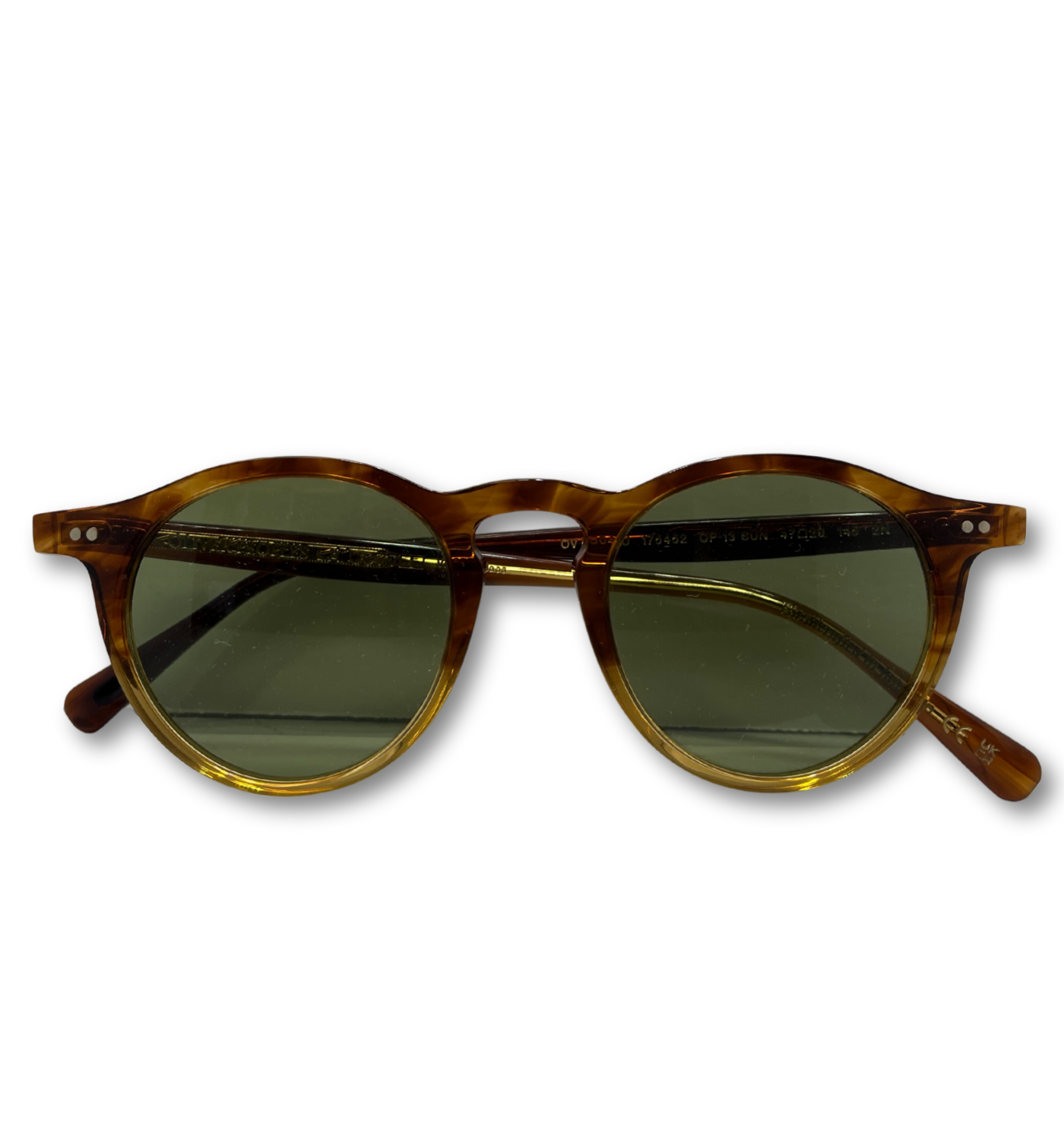 オペラ Oliver Peoples OP-13 Sun with Dark Amber Gradient frame and Green