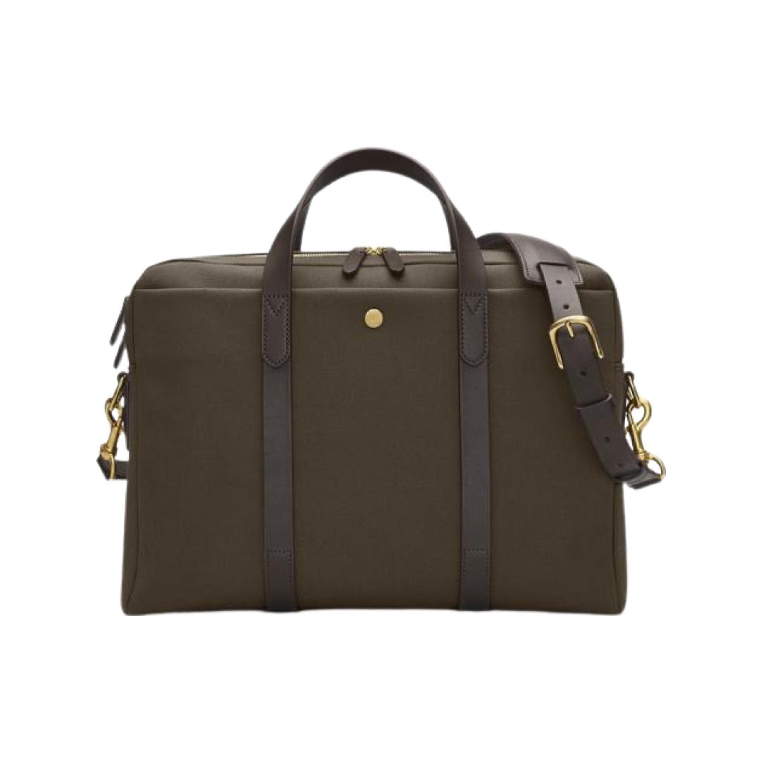 ENDEAVOR LEATHER-TRIMMED NYLON BRIEFCASE
