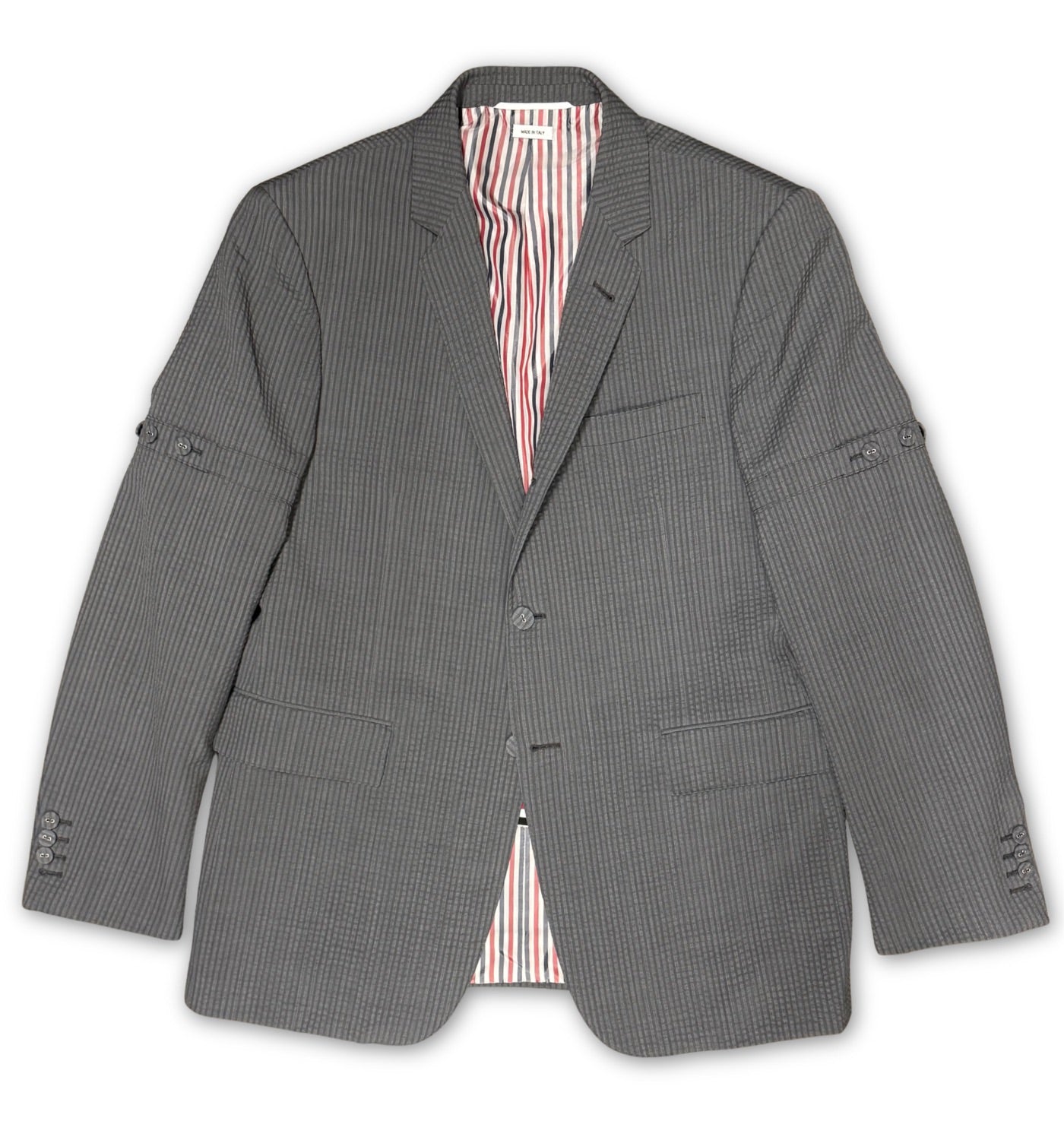 WIDE SHOULDER WOOL SEERSUCKER JACKET