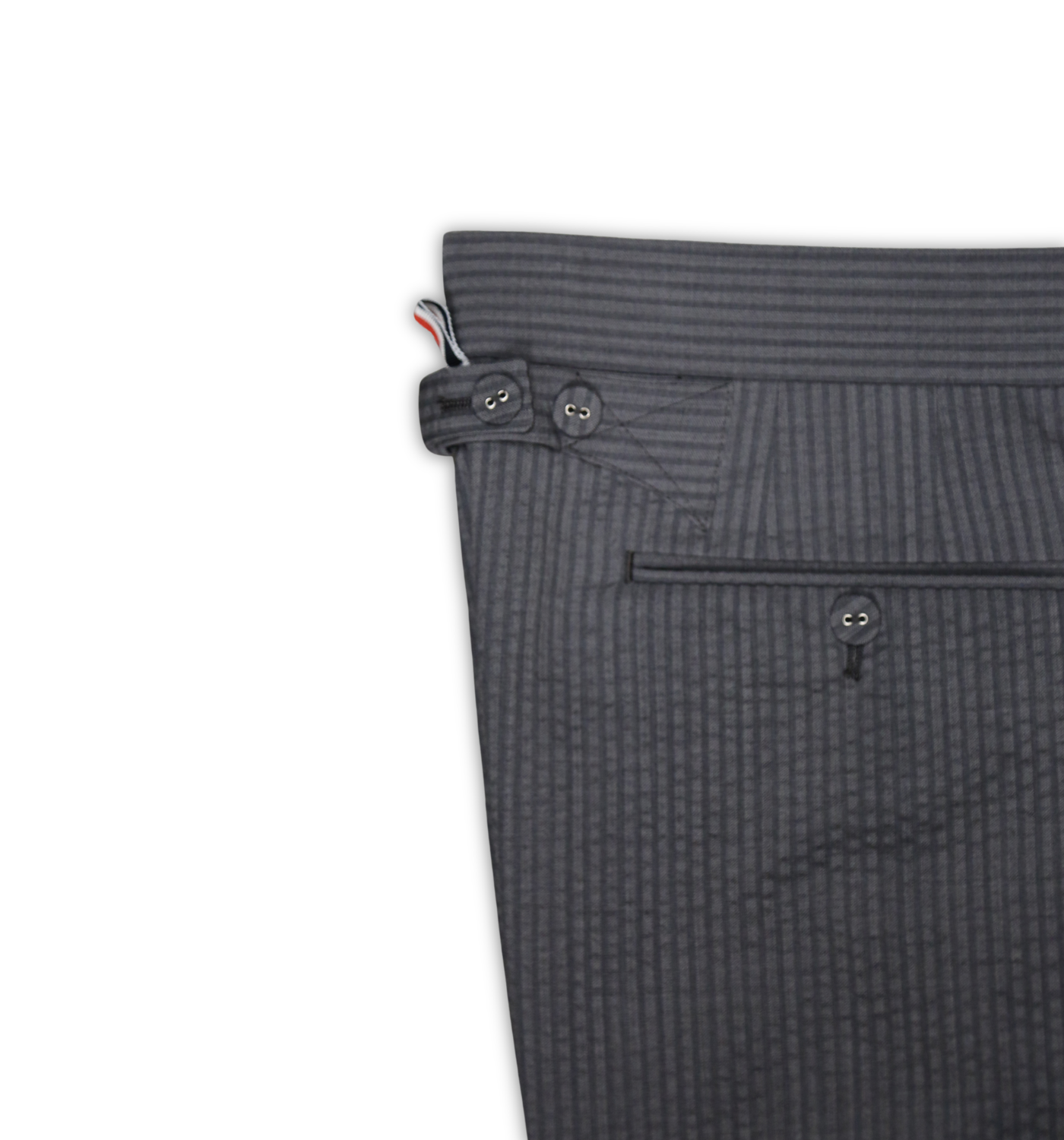 BACKSTRAP SHORT IN WOOL SEERSUCKER