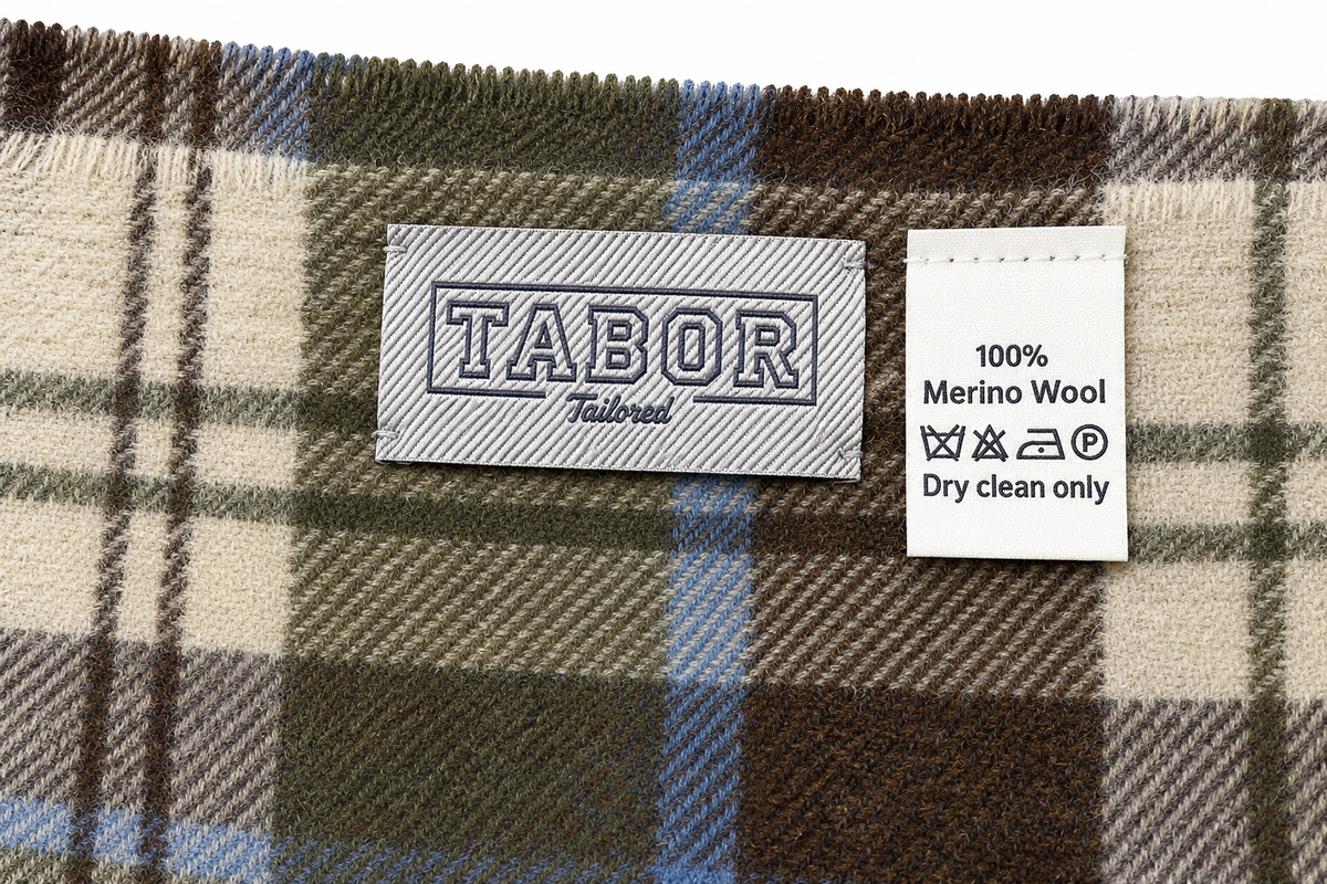 TABOR TAILORED PLAID BEIGE SCARF