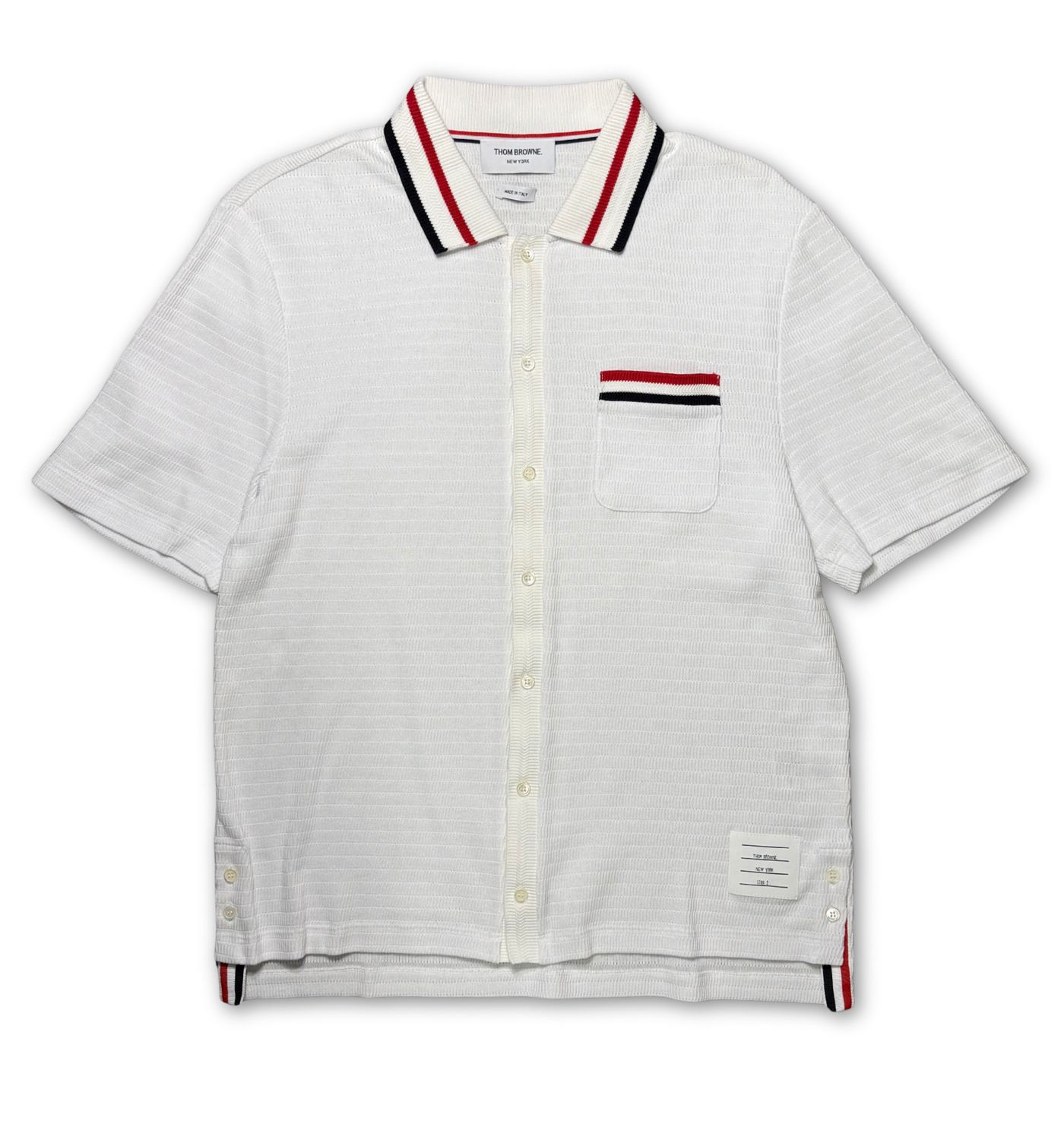 POINTELLE COTTON STRIPE SHIRT