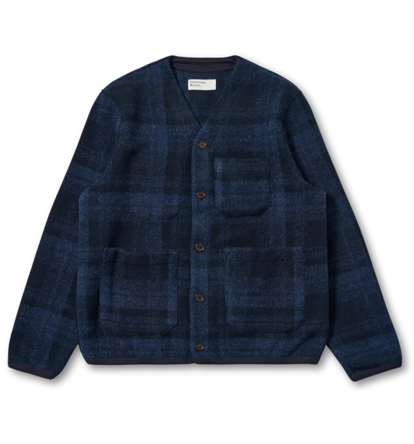 CHECK FLEECE CARDIGAN