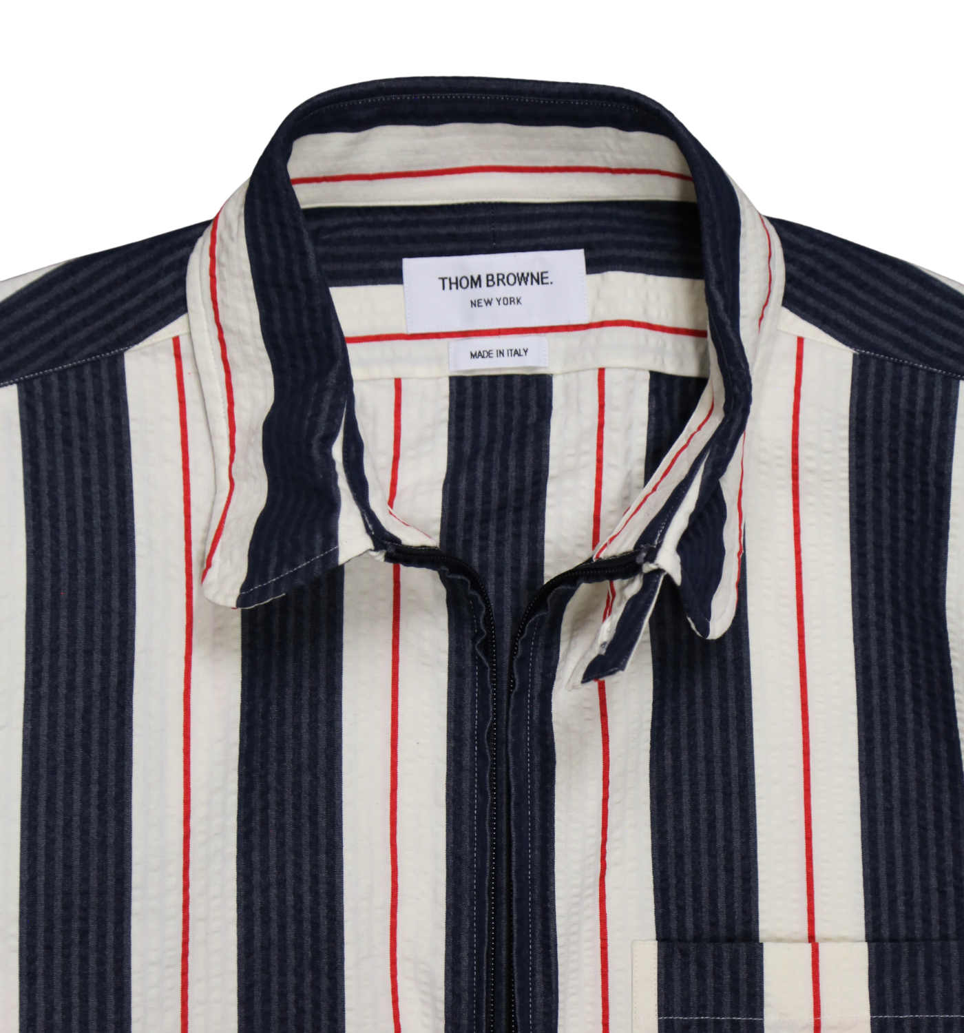 STRIPE SEERSUCKER ZIP JACKET