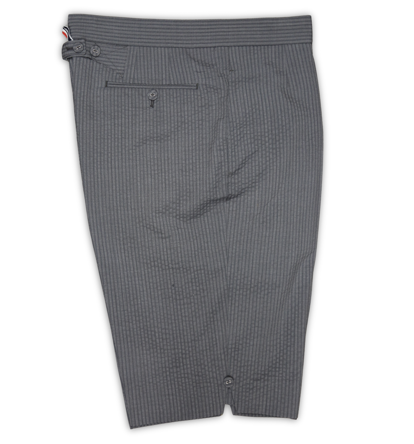 BACKSTRAP SHORT IN WOOL SEERSUCKER