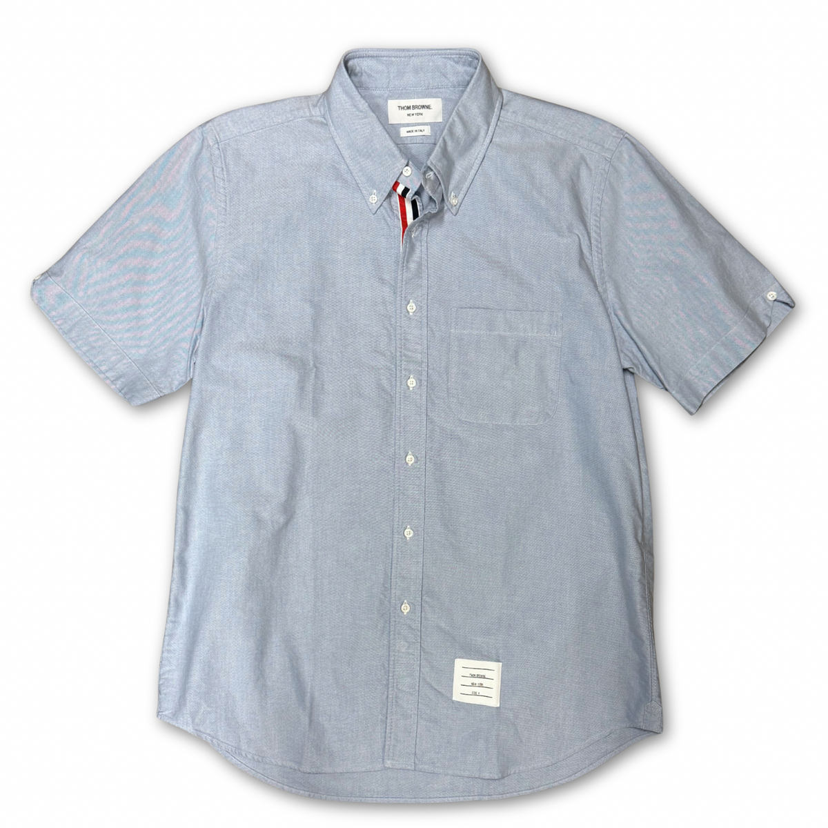 GROSGRAIN PLACKET OXFORD SHORT SLEEVE SHIRT