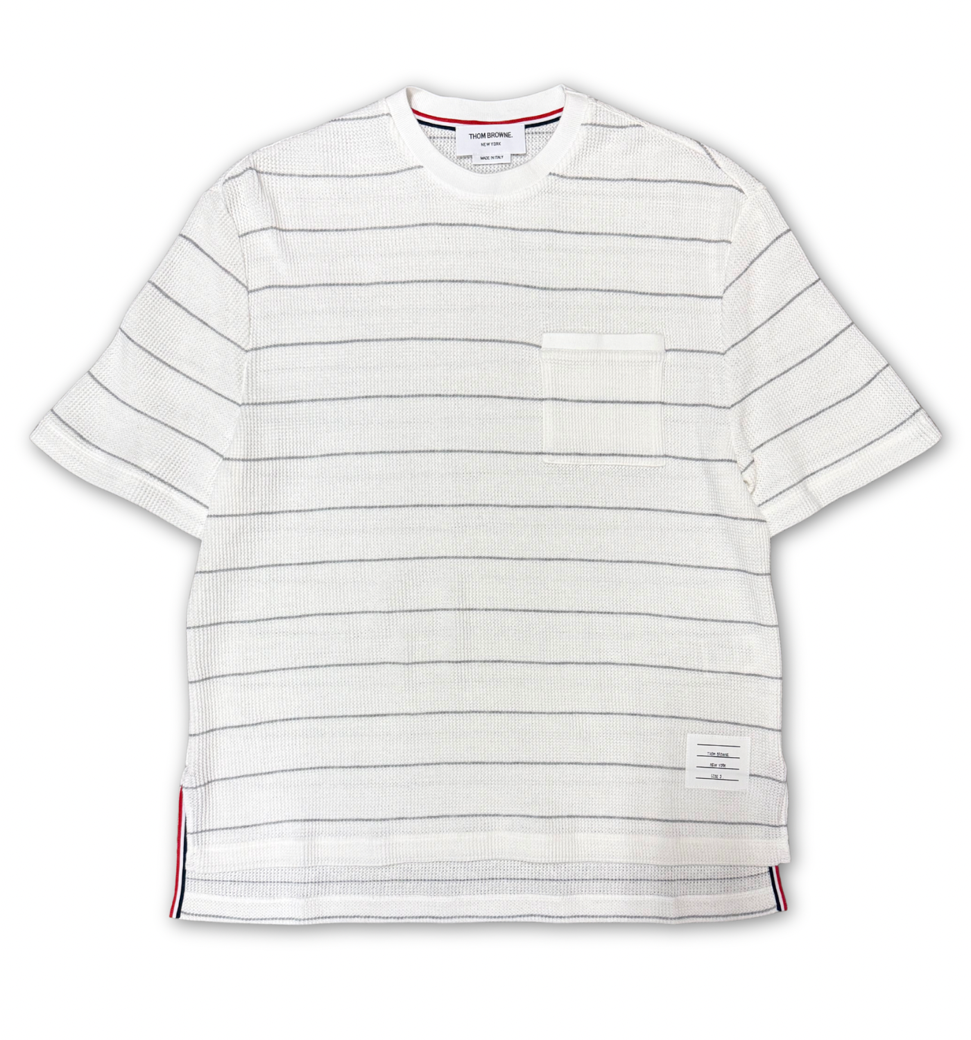 TEXT STRIPE WAFFLE T-SHIRT