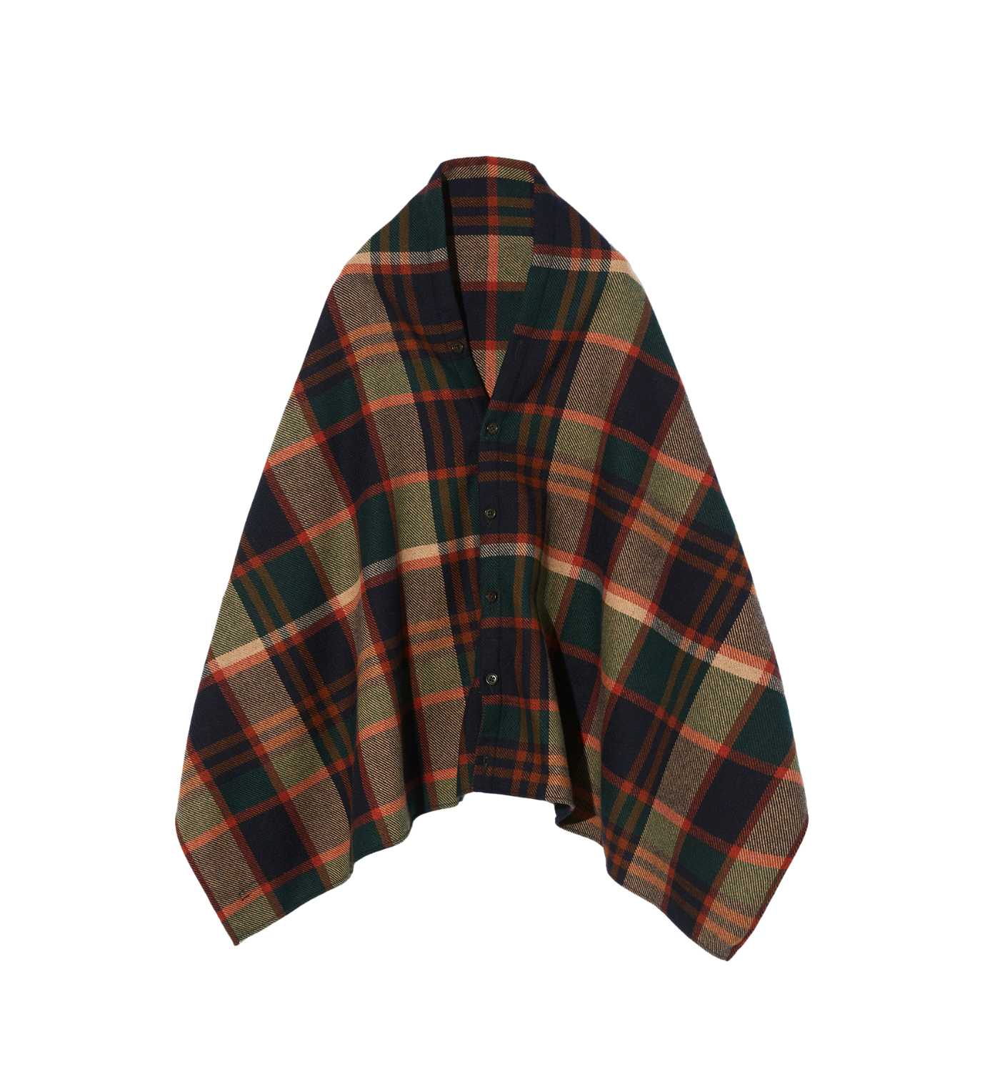 PLAID BUTTON SHAWL