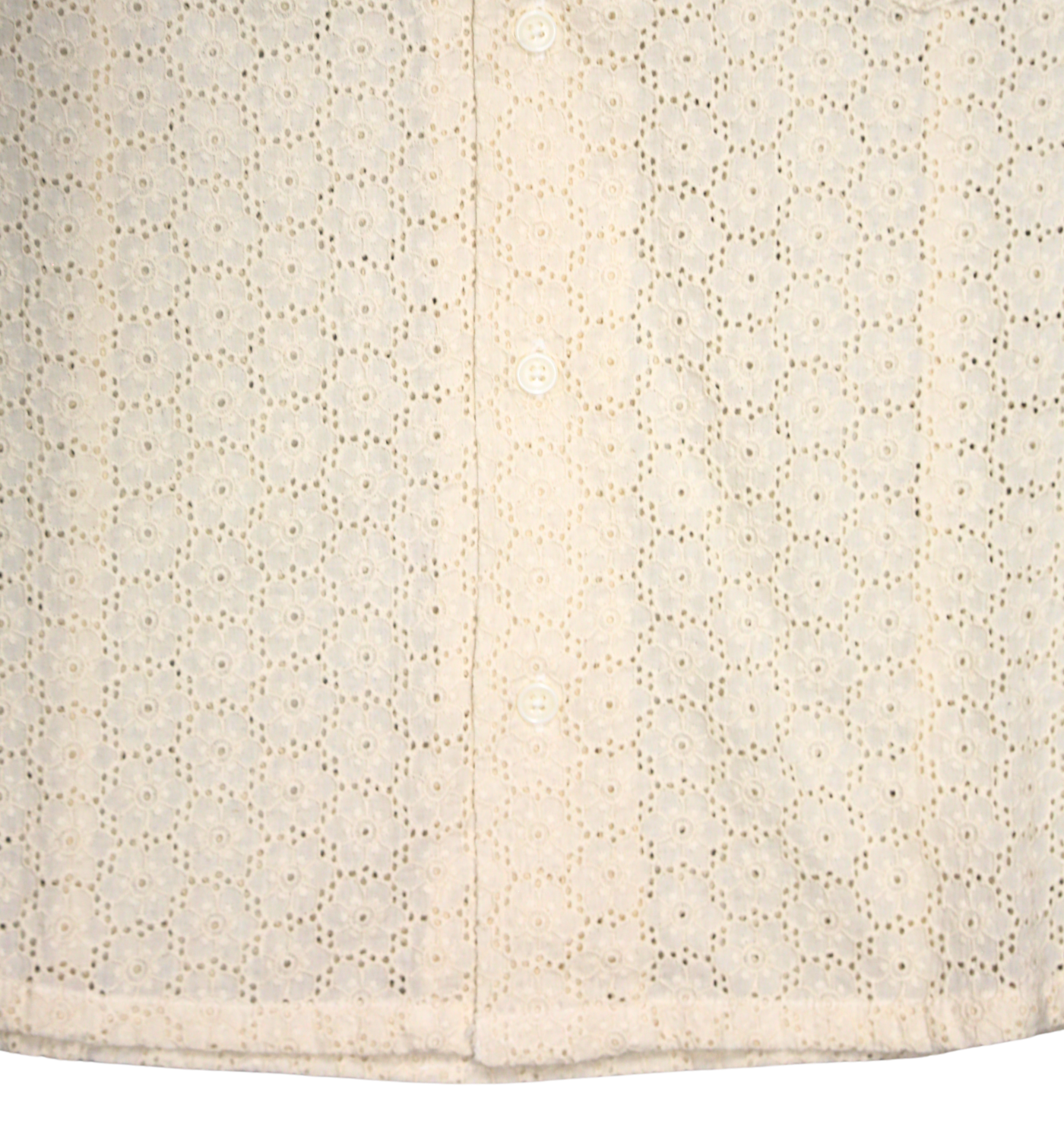 FLORAL EYELET SHORT SLEEVE SHIRT