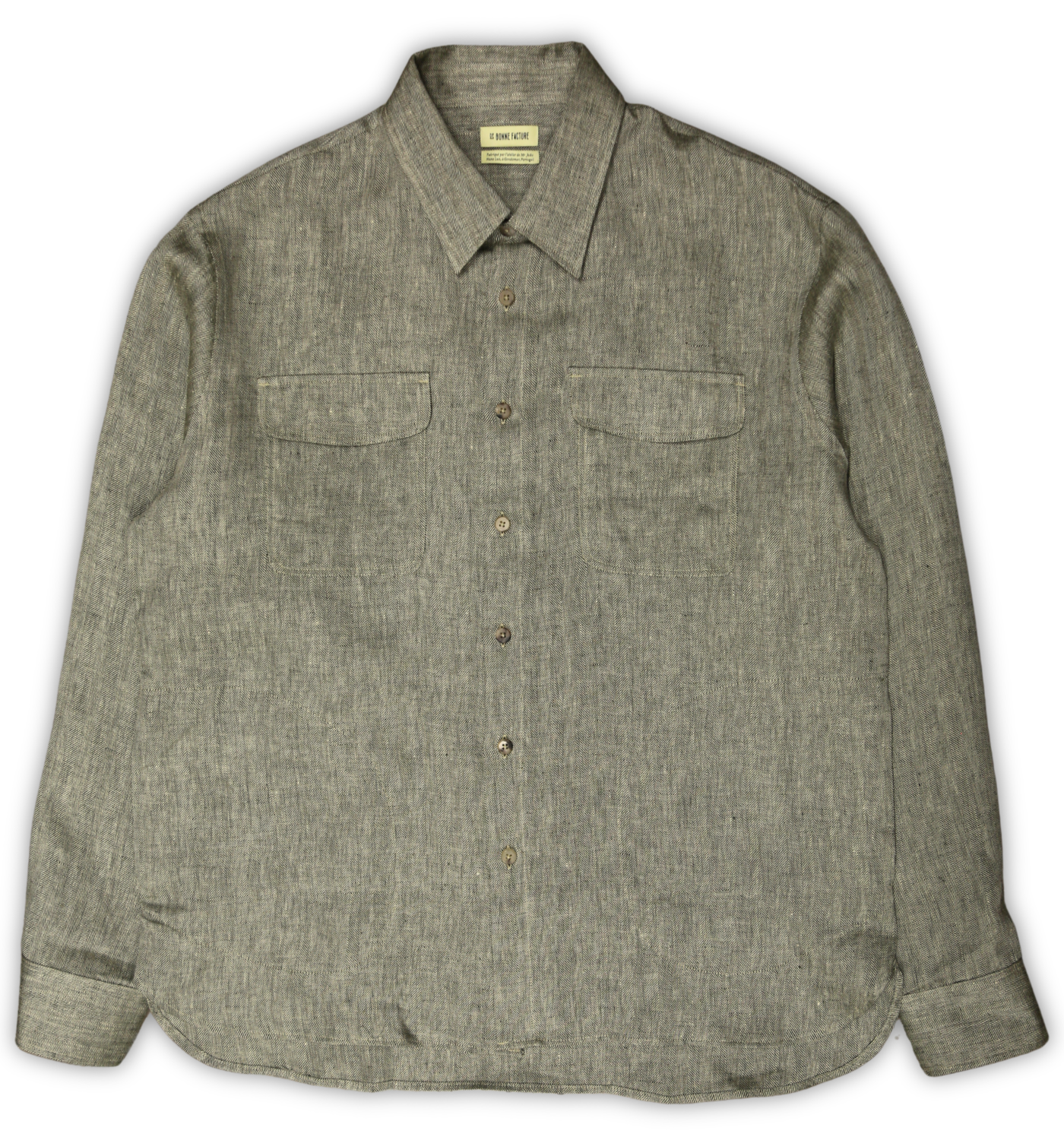 LINEN HERRINGBONE OVERSHIRT