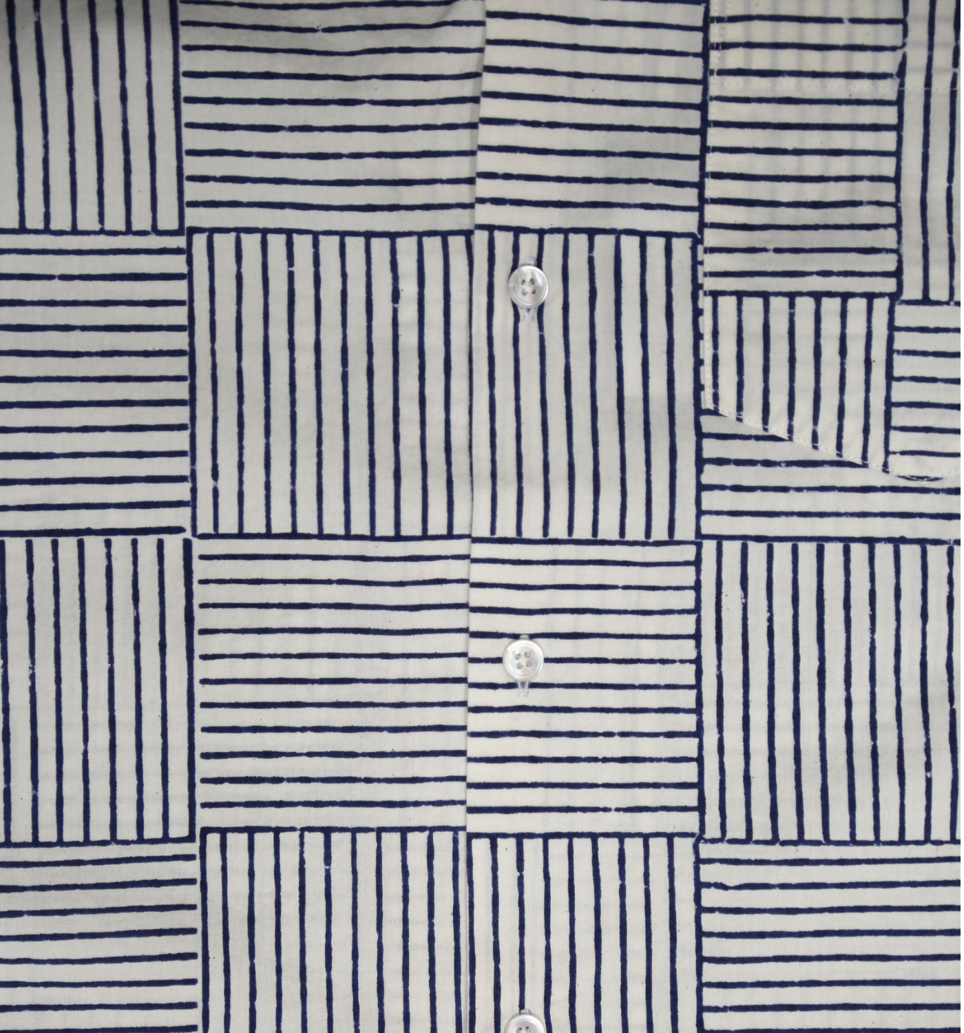 WEAVE BLOCK PRINT CAMP SHIRT