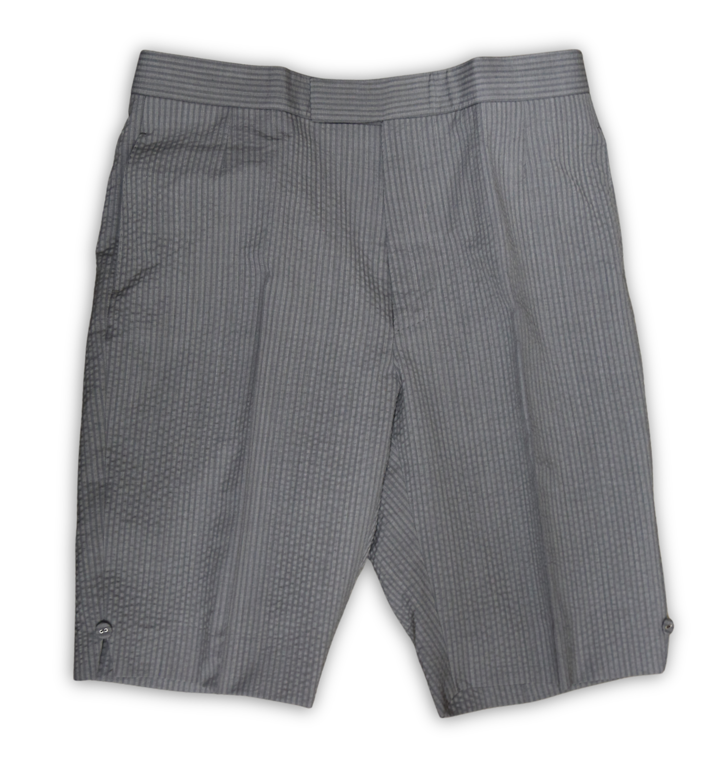 BACKSTRAP SHORT IN WOOL SEERSUCKER